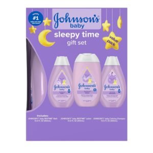 Johnson's Baby Sleepy Time Gift Set with Calming Bedtime Bath Wash, Lotion & Shampoo, Baby Bedtime Essentials with Relaxing NaturalCalm Aromas, Hypoallergenic & Paraben-Free, 3...